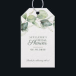 Eucalyptus Botanical Bridal Shower Thank You Favor Gift Tags<br><div class="desc">Make your bridal shower favors extra special with these elegant eucalyptus botanical thank you gift tags. With a watercolor design of eucalyptus leaves and a beautiful script font, these gift tags will show your loved ones how much you appreciate them. Place them on small potted succulents, bottles of wine, or...</div>