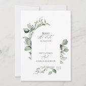 Eucalyptus botanical elegant modern simple wedding save the date (Front)