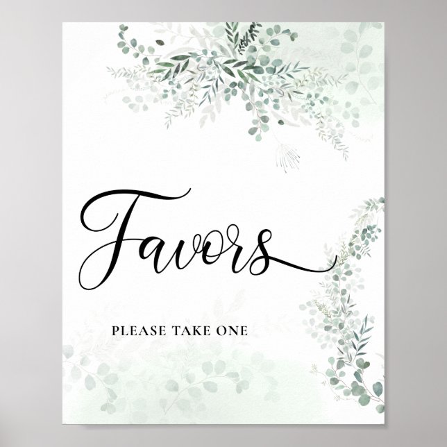 Eucalyptus Botanical Favors Please Take One Poster (Front)