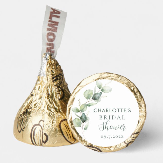 Eucalyptus Botanical Foliage Bridal Shower Hershey®'s Kisses® (Front)