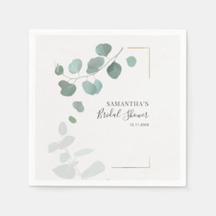 Eucalyptus Botanical Geometric Bridal Shower Napkins