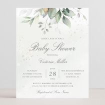 Eucalyptus Botanical Gold Baby Shower Invitation
