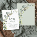 Eucalyptus Botanical Gold Baby Shower Invitation<br><div class="desc">Budget Eucalyptus Greenery Succulent Botanical Watercolor Spring Gender Neutral Baby Boy or Baby Girl Baby Shower Invitations on white background - includes beautiful and elegant script typography with modern botanical leaves and greenery for the special Mother to Be celebration.</div>