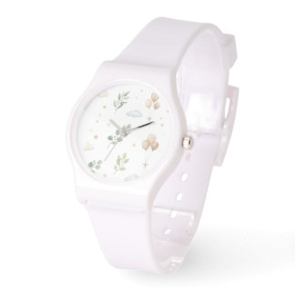 Eucalyptus Botanical & Gold Balloons Wall Clock Watch