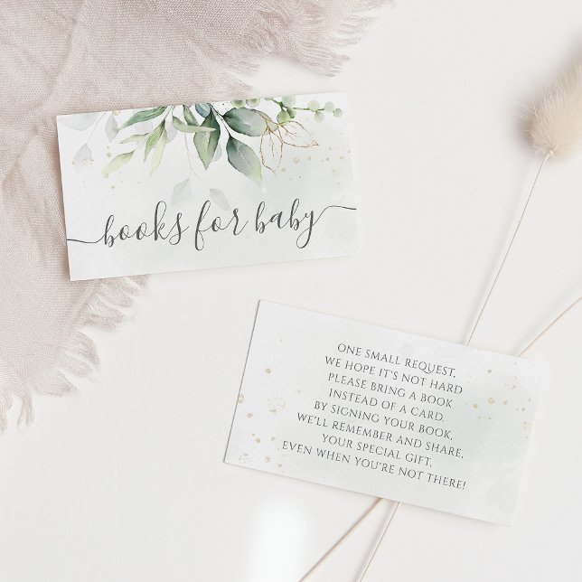 Eucalyptus Botanical Gold Book Request Enclosure Card (Creator Uploaded)