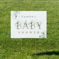 Eucalyptus Botanical Gold Letter Baby Shower
