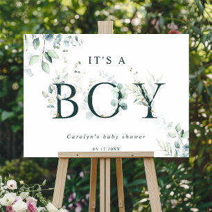 Eucalyptus Botanical Green Letter Boy Baby Shower Foam Board