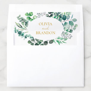 Eucalyptus Botanical Greenery Leaves Wedding Envelope Liner