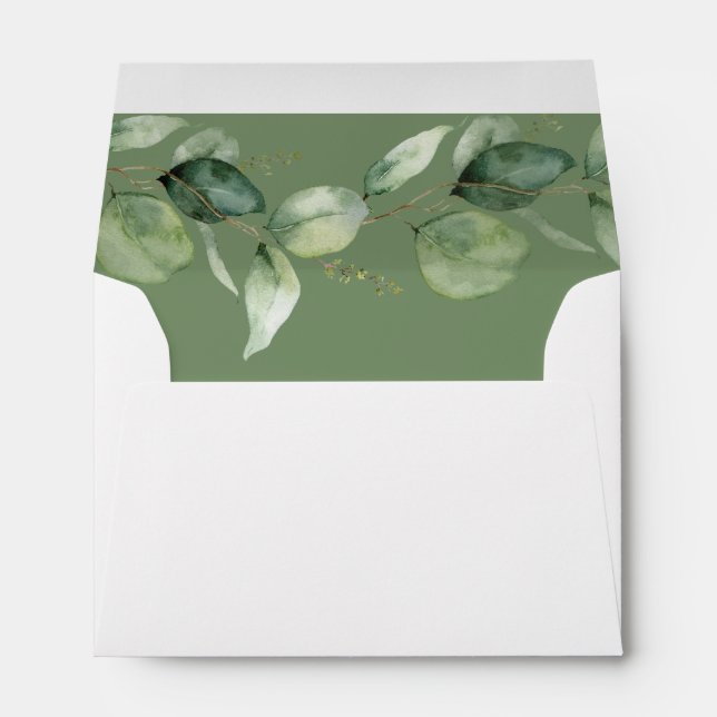Eucalyptus Botanical Greenery Return Address Envelope (Back (Bottom))