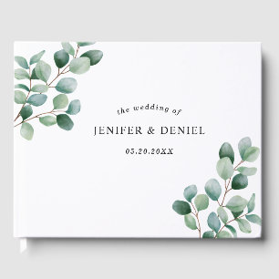 Eucalyptus Botanical Greenery Wedding Guest Book