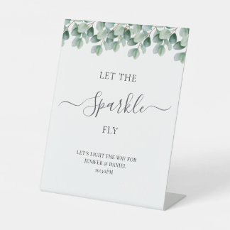 Eucalyptus Botanical Greenery  Wedding Pedestal Sign