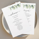 Eucalyptus Botanical Greenery Wedding Program<br><div class="desc">TIP: Matching items available in this collection. Our botanical Eucalyptus Leaves wedding collection features minimalist foliage and modern typography on white background. Use the "Customize it" button to further re-arrange and format the style and placement of text. Could easily be repurposed for other special events like anniversaries, baby shower, birthday...</div>