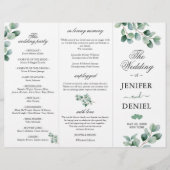 Eucalyptus Botanical Greenery Wedding Programme (Front)