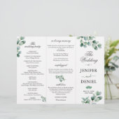 Eucalyptus Botanical Greenery Wedding Programme (Standing Front)