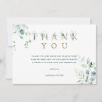 Eucalyptus Botanical Letter Baby Shower
