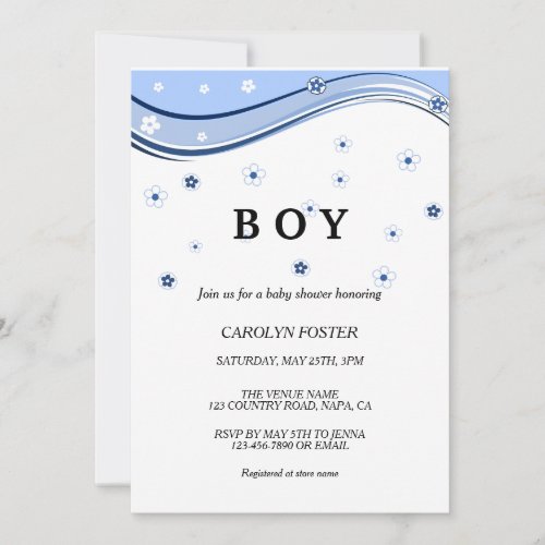 Eucalyptus Botanical Letter Boy Baby Shower Invita Invitation