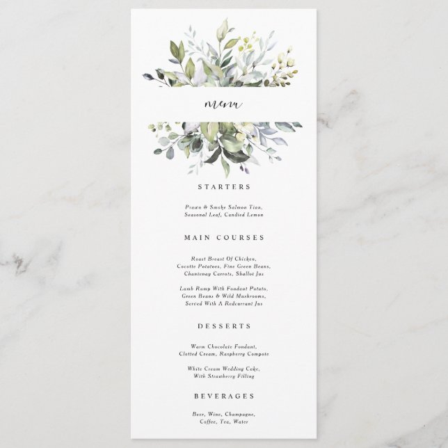 Eucalyptus Botanical Menu Card (Front)