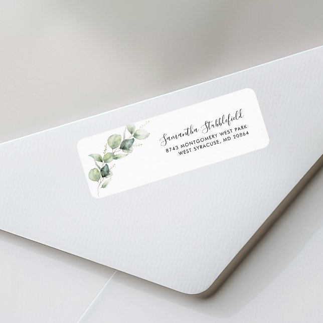 Eucalyptus Botanical Minimalist Return Address Label (Eucalyptus Botanical Minimalist Return Address Label)