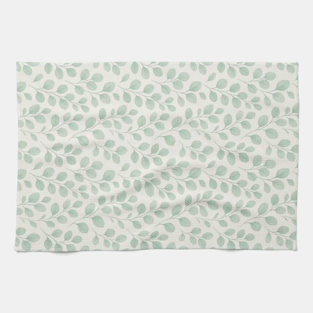 Eucalyptus Botanical Pattern Kitchen Towel (Horizontal)