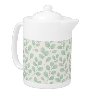 Eucalyptus Botanical Pattern Teapot