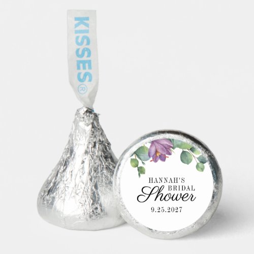 Eucalyptus Botanical Purple Green Bridal Shower Hersheys Kisses