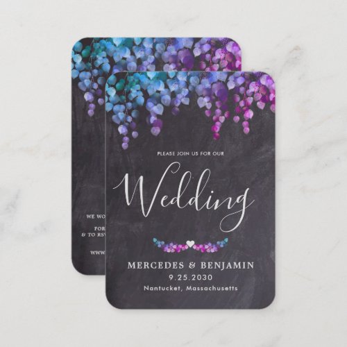 Eucalyptus Botanical QR Code Slate Wedding Invite 