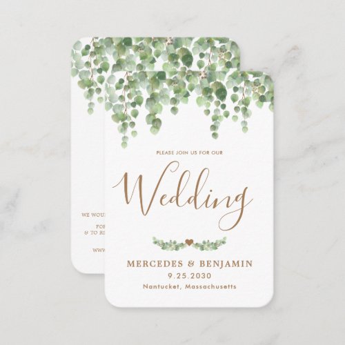 Eucalyptus Botanical QR Code Wedding Invitation