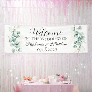 Eucalyptus Botanical Rustic Wedding Banner
