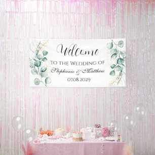Eucalyptus Botanical Rustic Wedding Banner