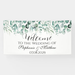 Eucalyptus Botanical Rustic Wedding Banner