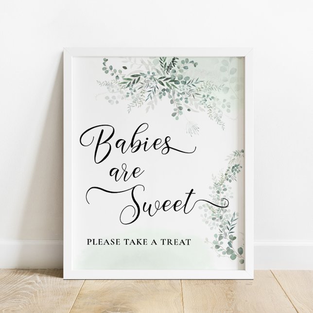 Eucalyptus Botanical Sage Green Babies are Sweet Poster (Creator Uploaded)