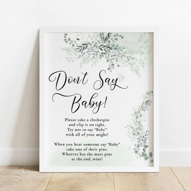 Eucalyptus Botanical Sage Green Taco Bar Poster (Creator Uploaded)