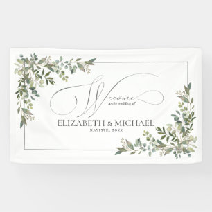 Eucalyptus Botanical Sage Green Wedding Banner