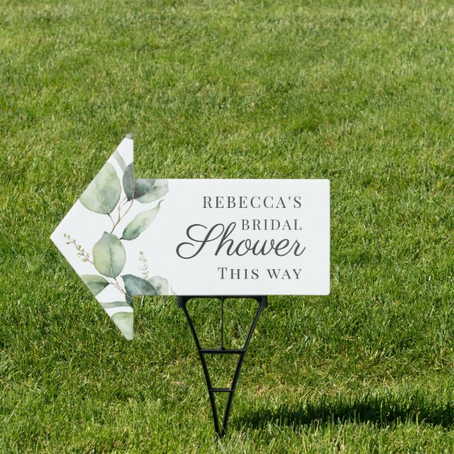 Eucalyptus Botanical Script Bridal Shower Sign (Insitu)