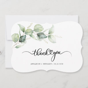 Eucalyptus Botanical Script Wedding Thank You