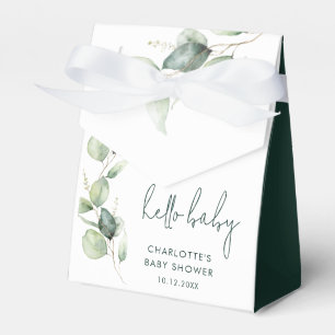 Eucalyptus Botanical Watercolor Baby Shower Favor Boxes