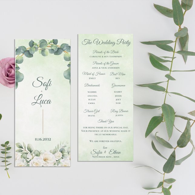 Eucalyptus Botanical Wedding Ceremony Program (Eucalyptus Botanical Wedding Ceremony Program)