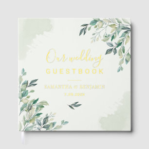 Eucalyptus Botanical Wedding Gold Foil Foil Guest Book