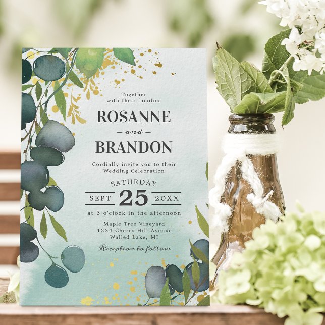 Eucalyptus Botanical Wedding Invitation (Creator Uploaded)