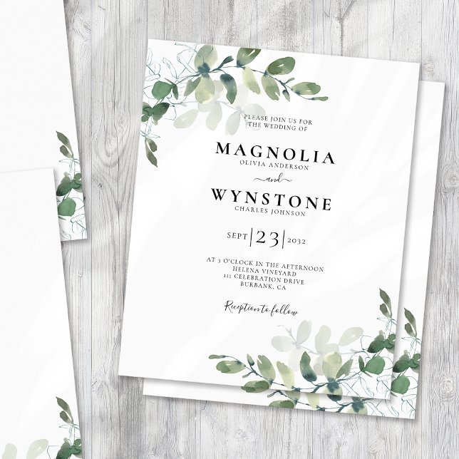 Eucalyptus Botanical Wedding Invitation (Creator Uploaded)