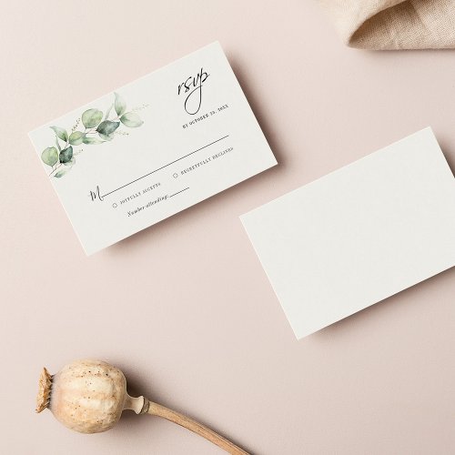 Eucalyptus Botanical Wedding RSVP Card