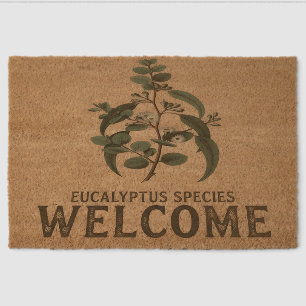 Eucalyptus Botanical Welcome Coir Doormat Fiber Doormat