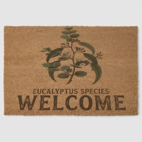 Eucalyptus Botanical Welcome Coir Doormat Fiber Doormat