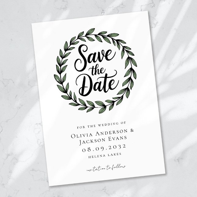 Eucalyptus Botanical Wreath Wedding Save The Date (Creator Uploaded)