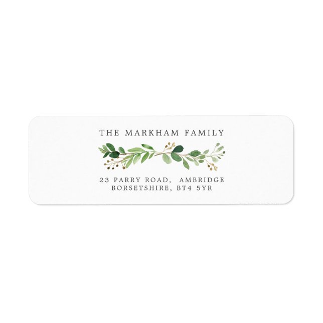 Eucalyptus Bough Family Address Label (Front)