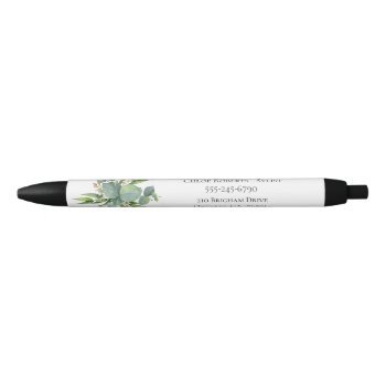 Eucalyptus Bouquet Personalized Black Ink Pen by DesignsActual at Zazzle
