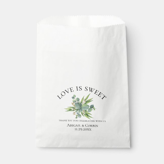 Eucalyptus Bouquet Wedding Favor Bag