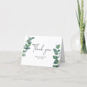 Eucalyptus branch bridal shower thank you card