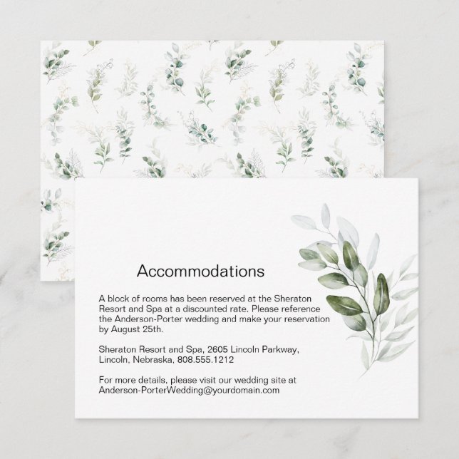 Eucalyptus Branch Enclosure Card (Front/Back)