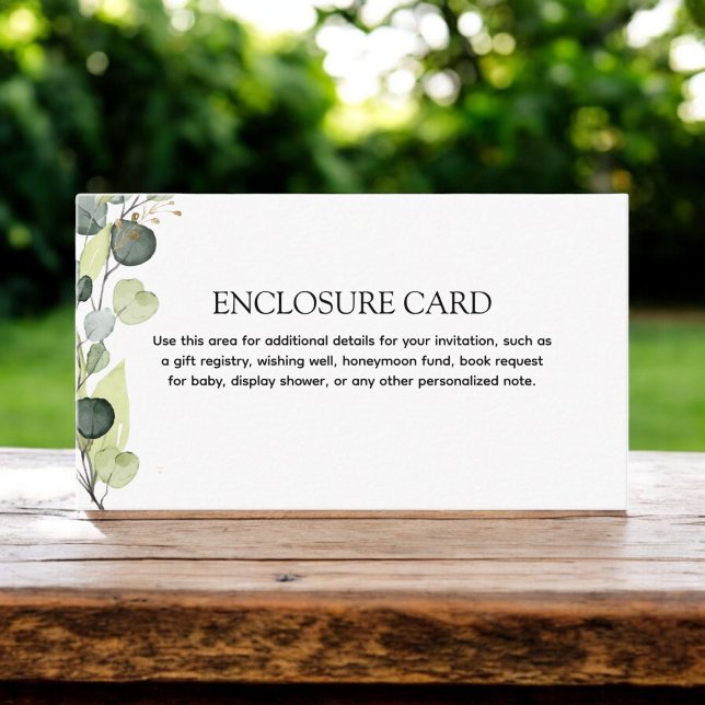 Eucalyptus Branch Greenery Botanical Enclosure Card (Creator Uploaded)